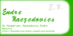 endre maczedovics business card